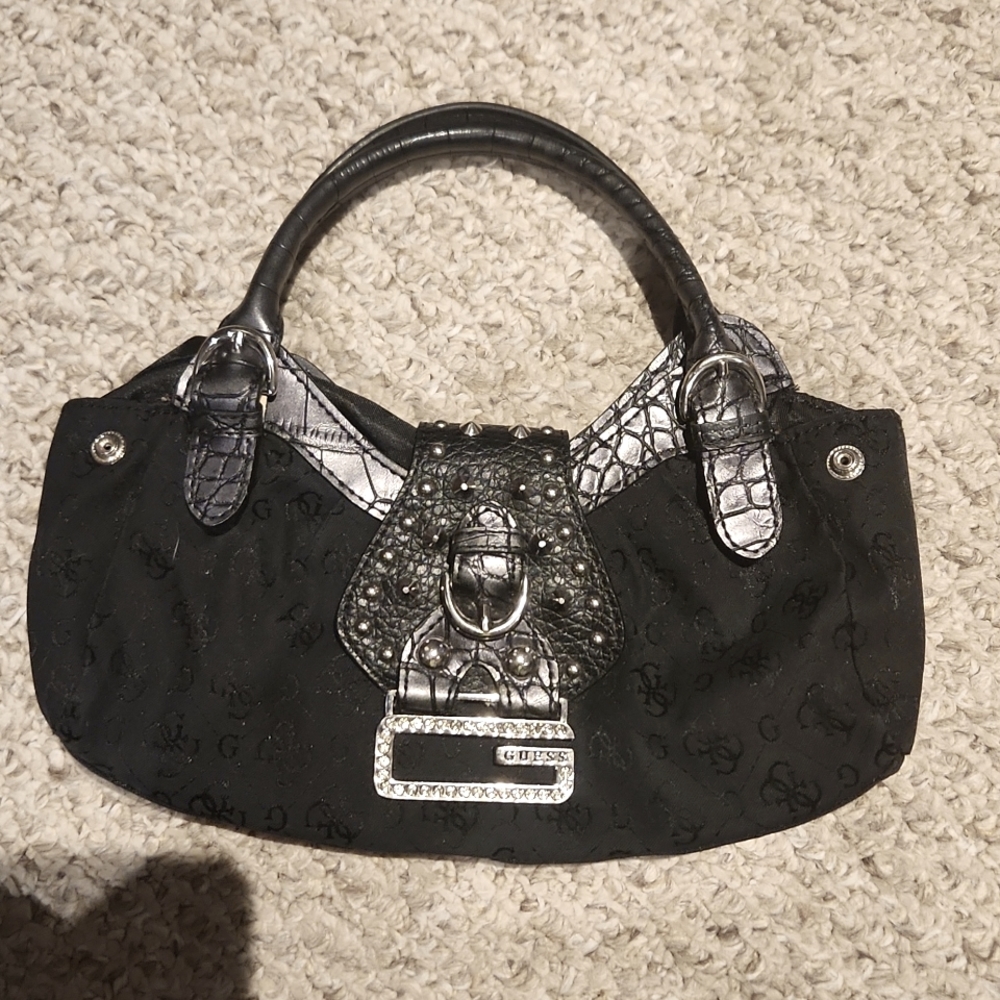 Guess Black and Silver Handbag